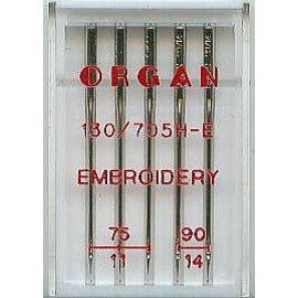Igły domowe Organ 130/705H-E  Embroidery 75-90