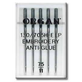 Igły domowe Organ 130/705H-E LP  Embroidery Anti-Glue 75